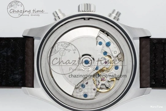 MIROTIME 0118 Pilot Chrono SS AZF 1:1 Best Edition Black Dial Orange Markers on Brown Leather Strap A EasyCare 7065